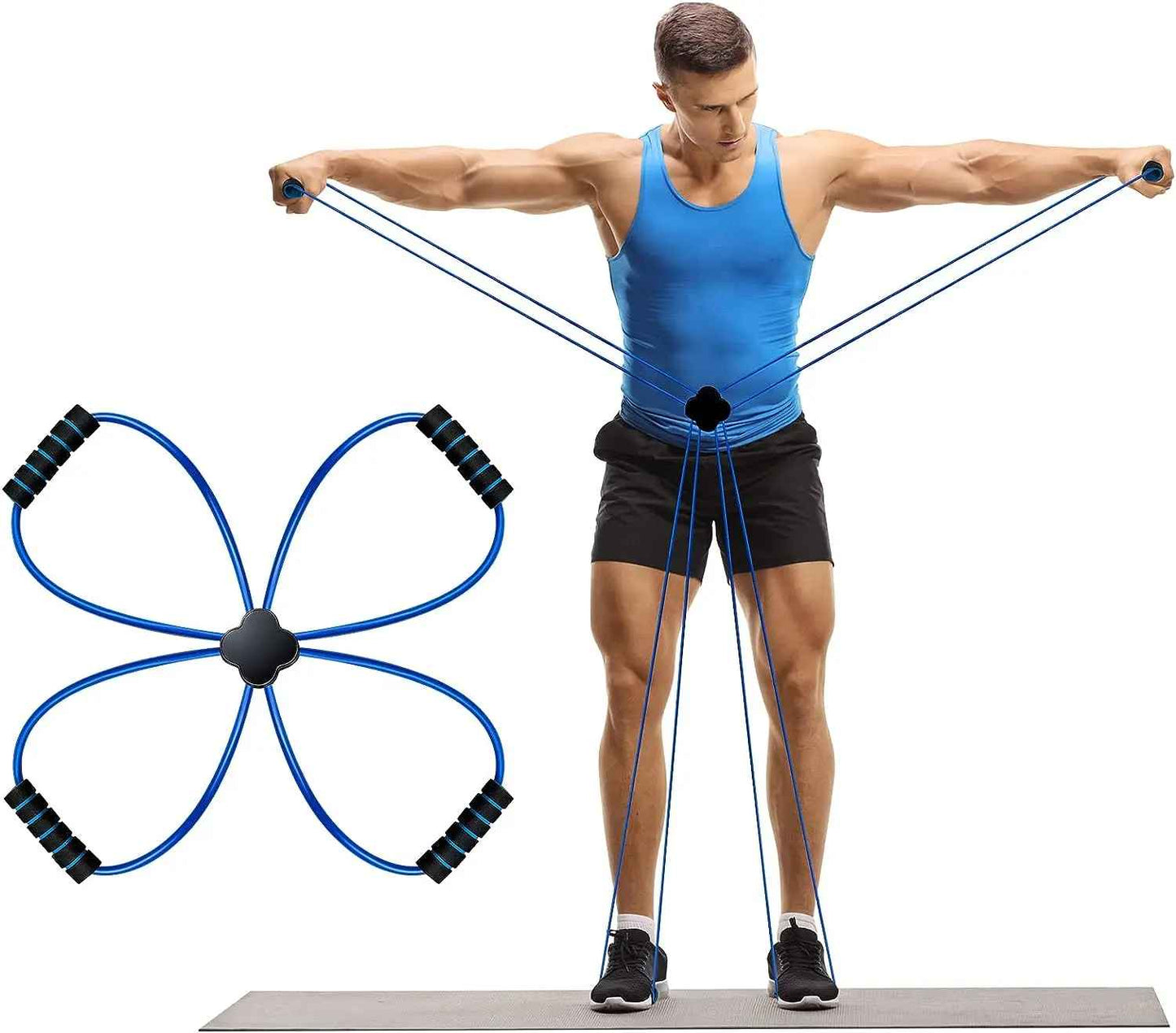 Elastique Musculation Quatre Poignees Pratique