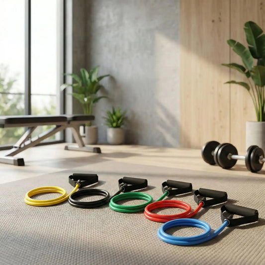 elastique musculation bleu, rouge, vert et noire