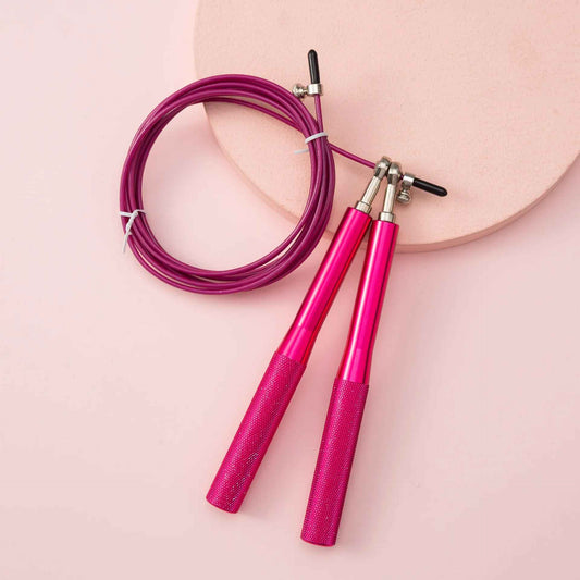 Corde a sauter rose rouler