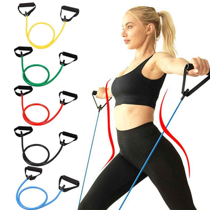 Elastique Musculation Double Poignees Multi Couleurs Exercise