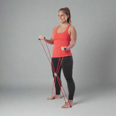 Elastique Musculation Quatre Poignees Rouge Exercise