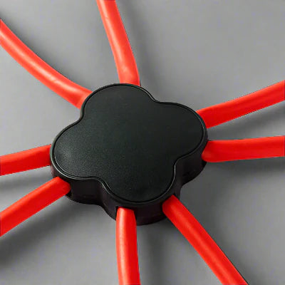 Elastique Musculation Quatre Poignees Rouge Mecanisme