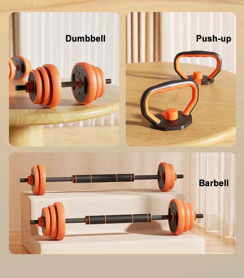Kettlebell Dumbell Barbell Poignees Push Up Ensemble Polyvalent 6 en 1