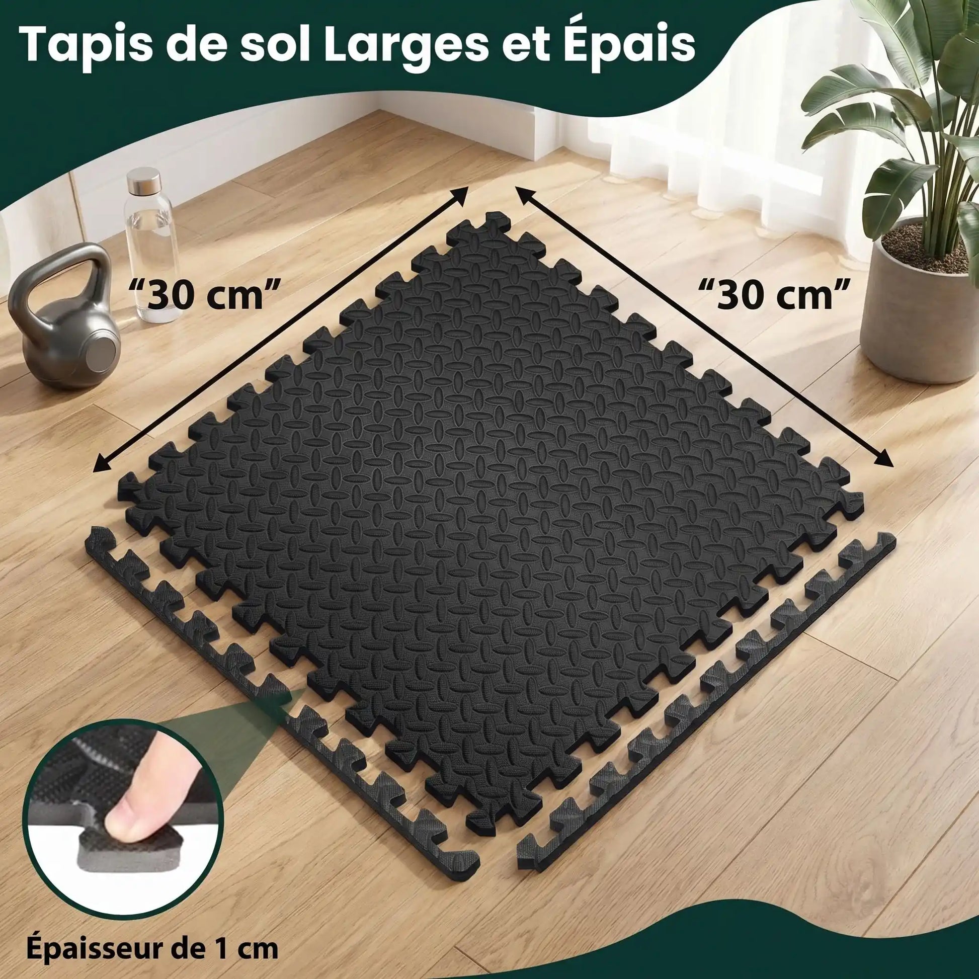 Tapis de gym emboitable taille