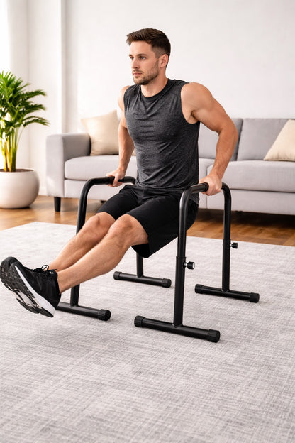 barre a dip homme qui fait L sit