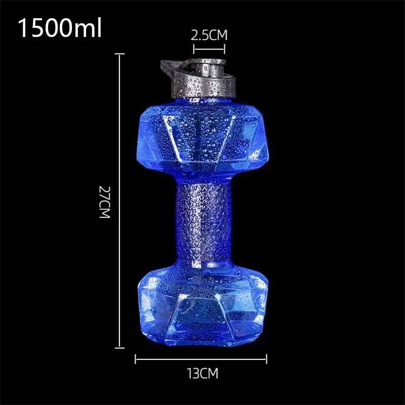 bouteille d'eau haltère Bleu, 1500 ml, 