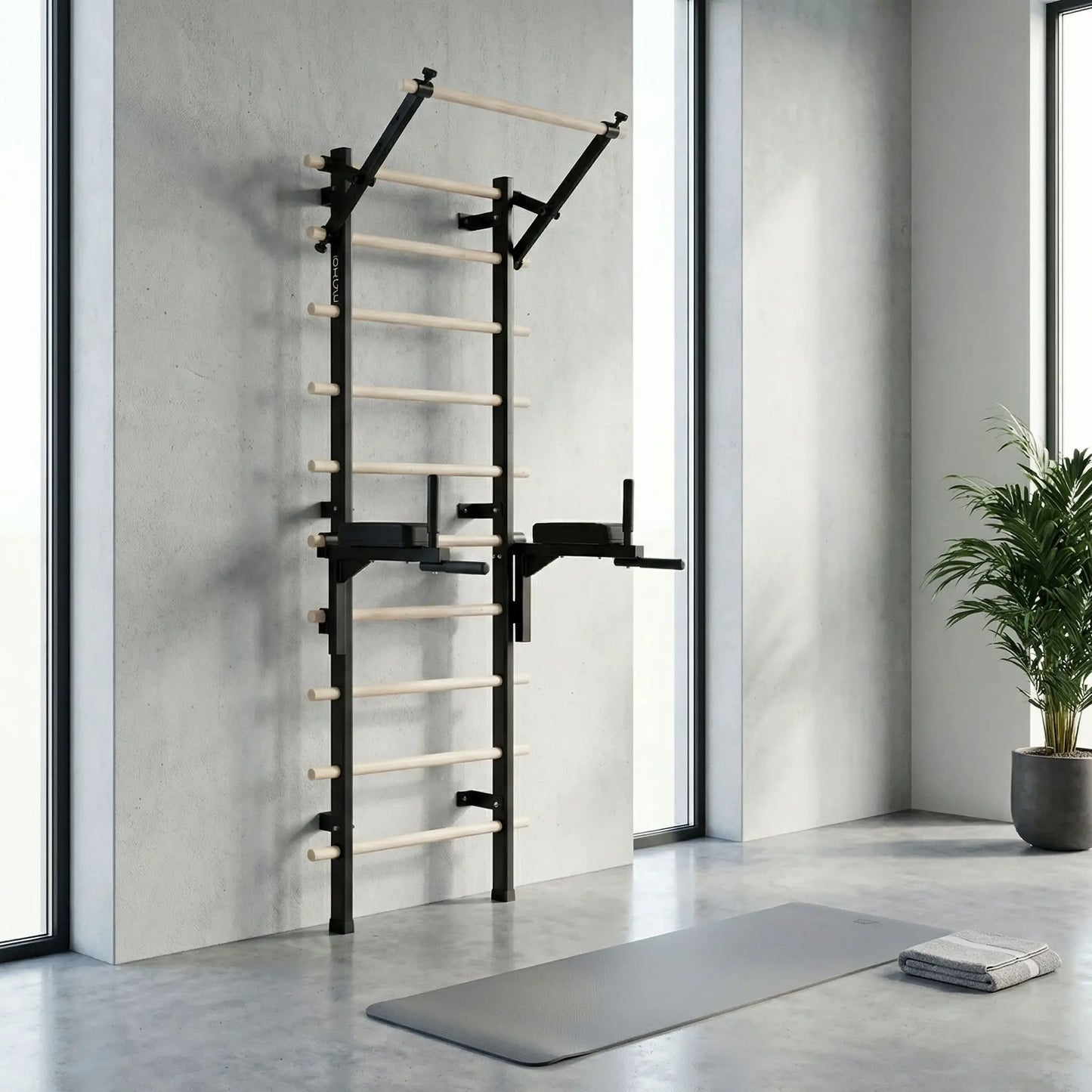 echelle gymnastique sur mure beton