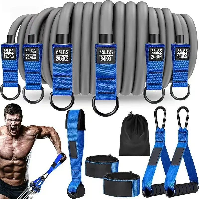 elastique musculation 6 force bleu