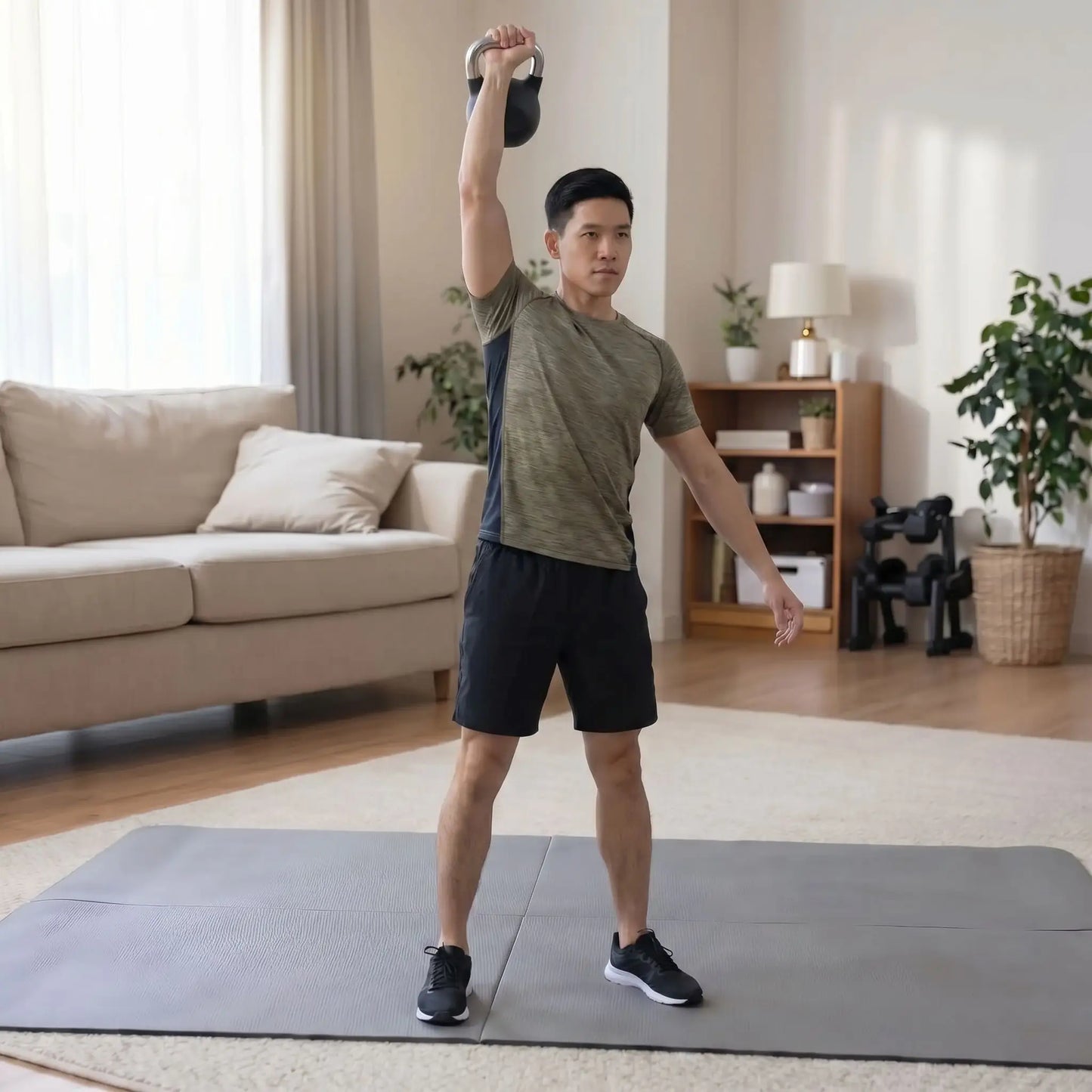 homme kettlebell salon