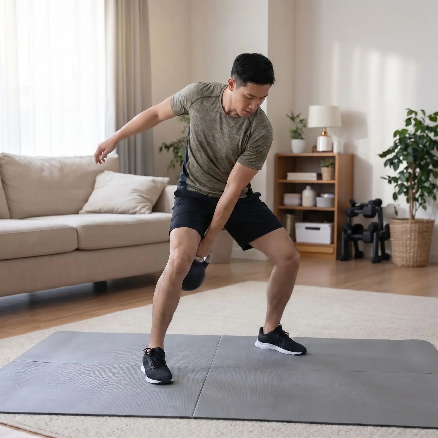 homme salon kettlebell reglable swing