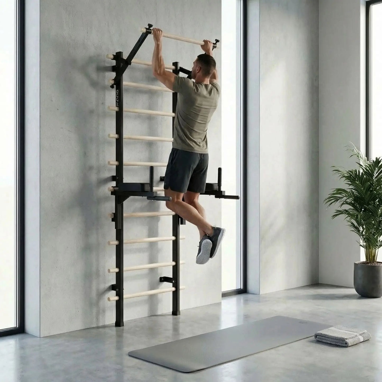 homme traction echelle gymnastique