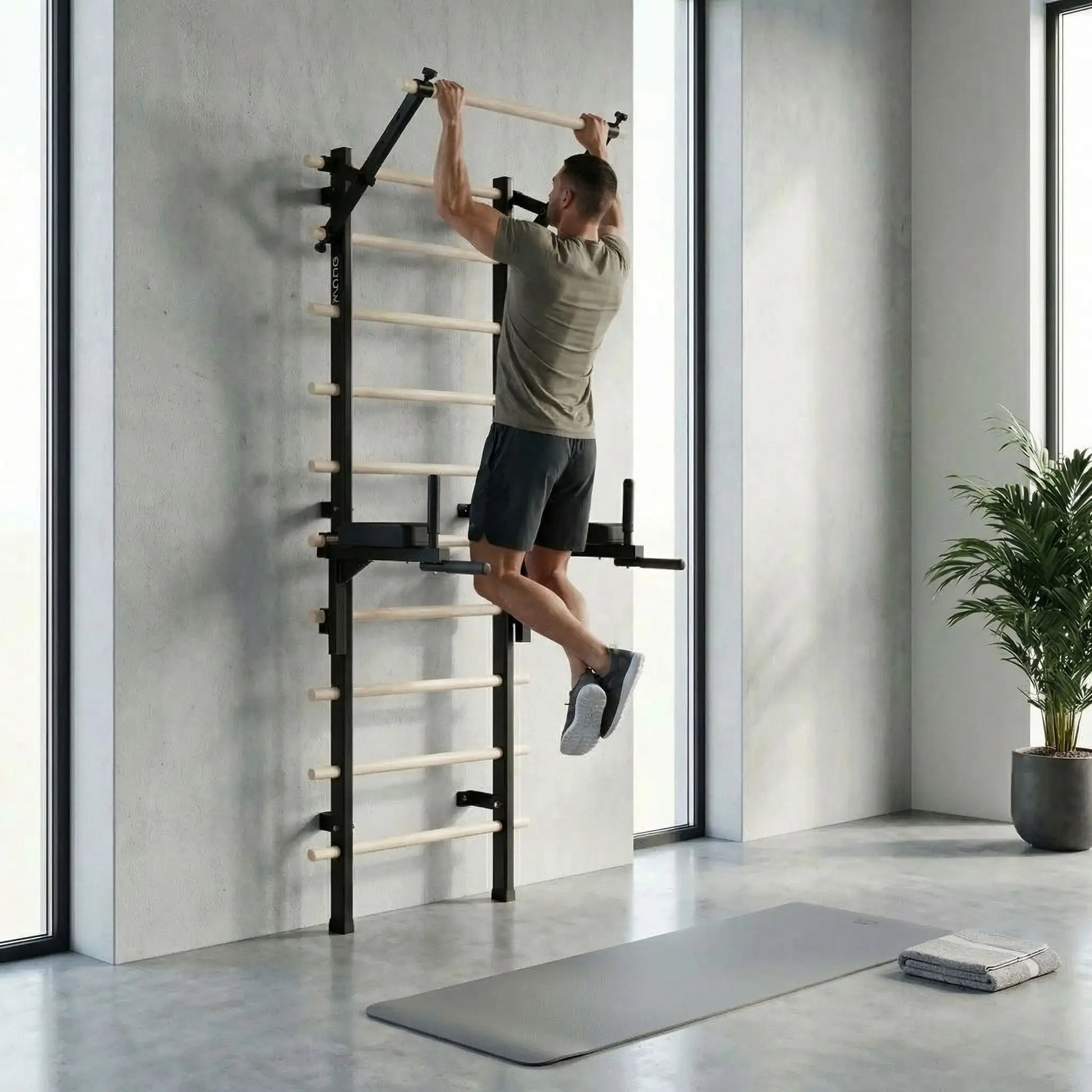 homme traction echelle gymnastique
