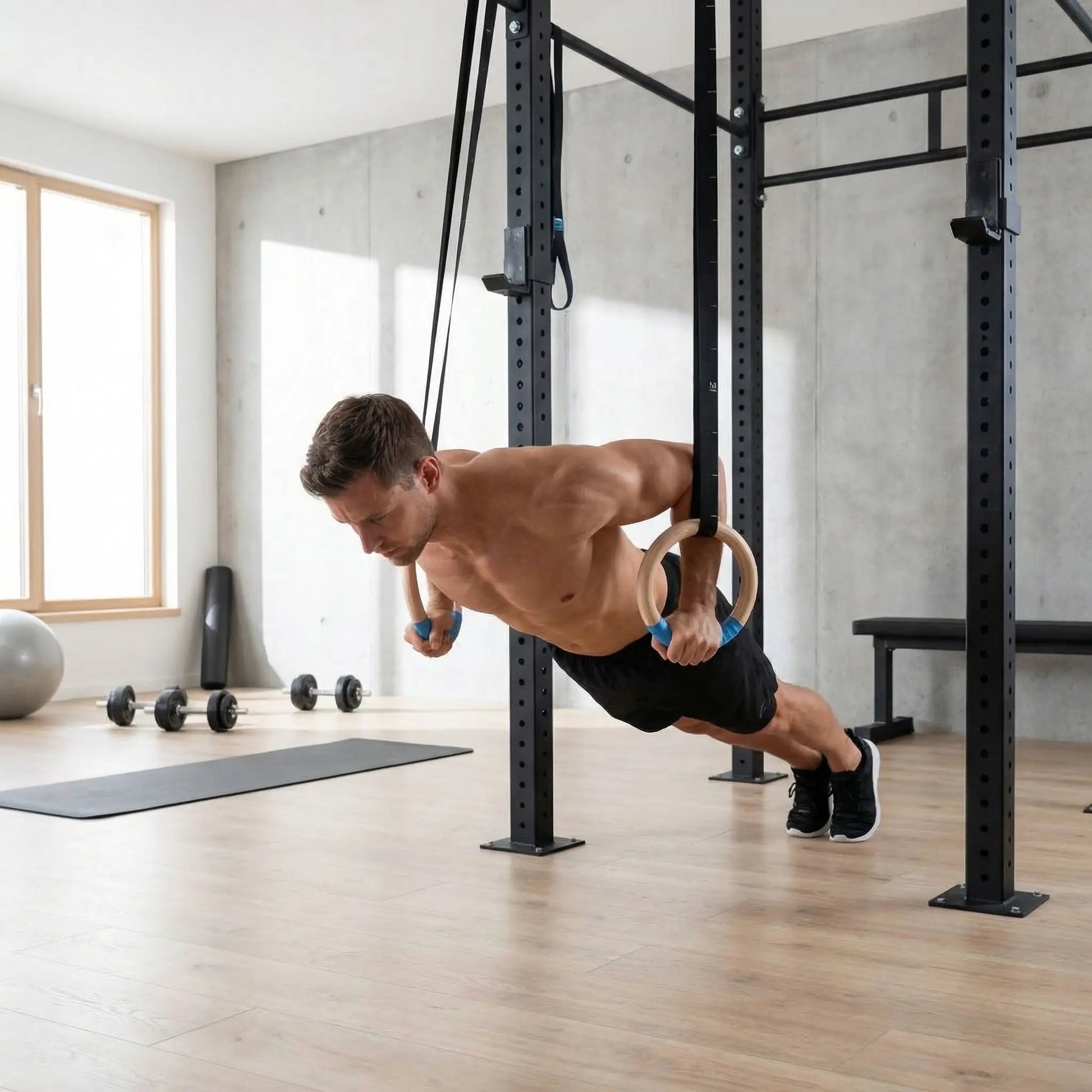 Anneaux de gymnastique | Anneaux de calisthénie réglables 28/32mm Odyssée Fitness